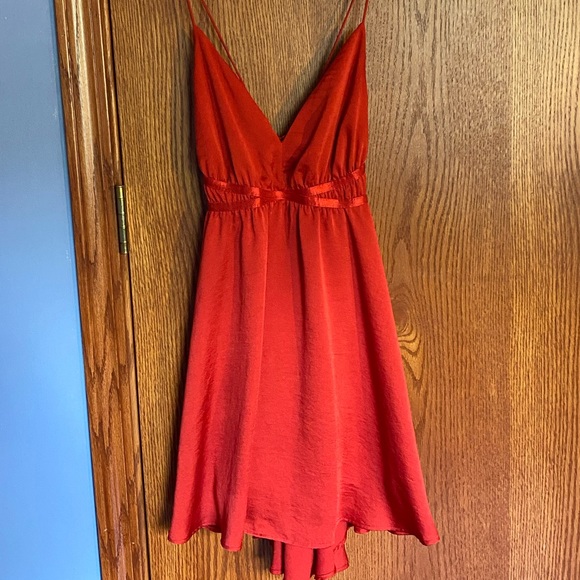 EXPRESS Satin Fit And Flare Babydoll Dress - Picture 6 of 10